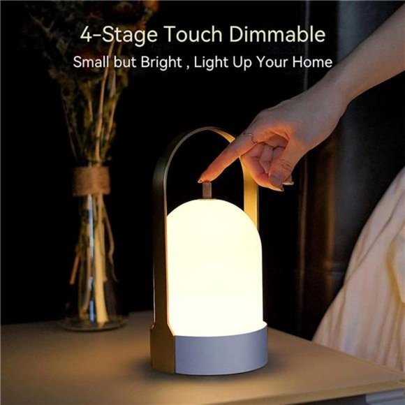 Portable LED Outdoor Table Lamp Waterproof, 4000mAh Battery Operated Cordless - Picture 2 of 5